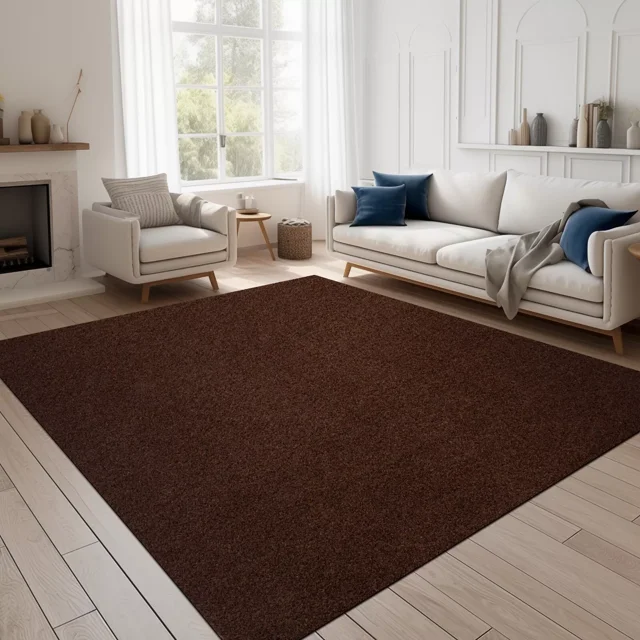 ANTPOP Runner Rug Non-slip Accent Rugs Washable Hallway Durable Polypropylene Indoor Outdoor with Rubber Backing for Entryways Kitchens Bedrooms , 6' x 6', Dark Brown