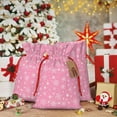 thumbnail image 6 of Pofeuu Snowflake pink backgrounds Print Burlap Bags with Drawstrings Drawstring Gift Bags Pouch Bag for Thankgiving Birthday Party Gift Wrapping Treats and Party Favors-Small, 6 of 9