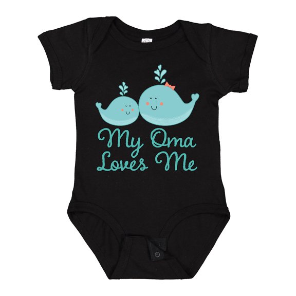 Inktastic My Oma Loves Me Fish Boys or Girls Baby Bodysuit