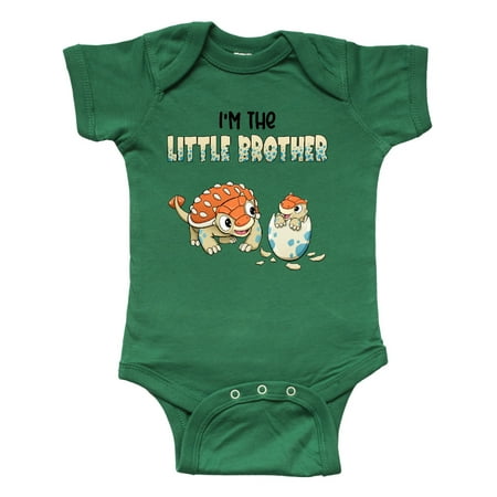 

Inktastic I m the Little Brother Ankylosaurus Bros Gift Baby Boy Bodysuit