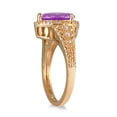 thumbnail image 2 of SZUL Women's 2 Carat Pear Shaped Amethyst and Diamond Ring in 10K Yellow Gold, 2 of 3