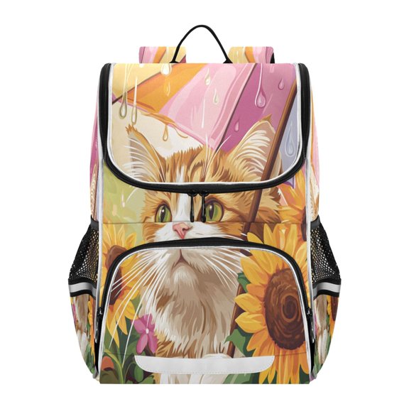 YAZAOO School Backpack Travel Bag Bookbags Bookbags Whiskers under Rainbows Pattern