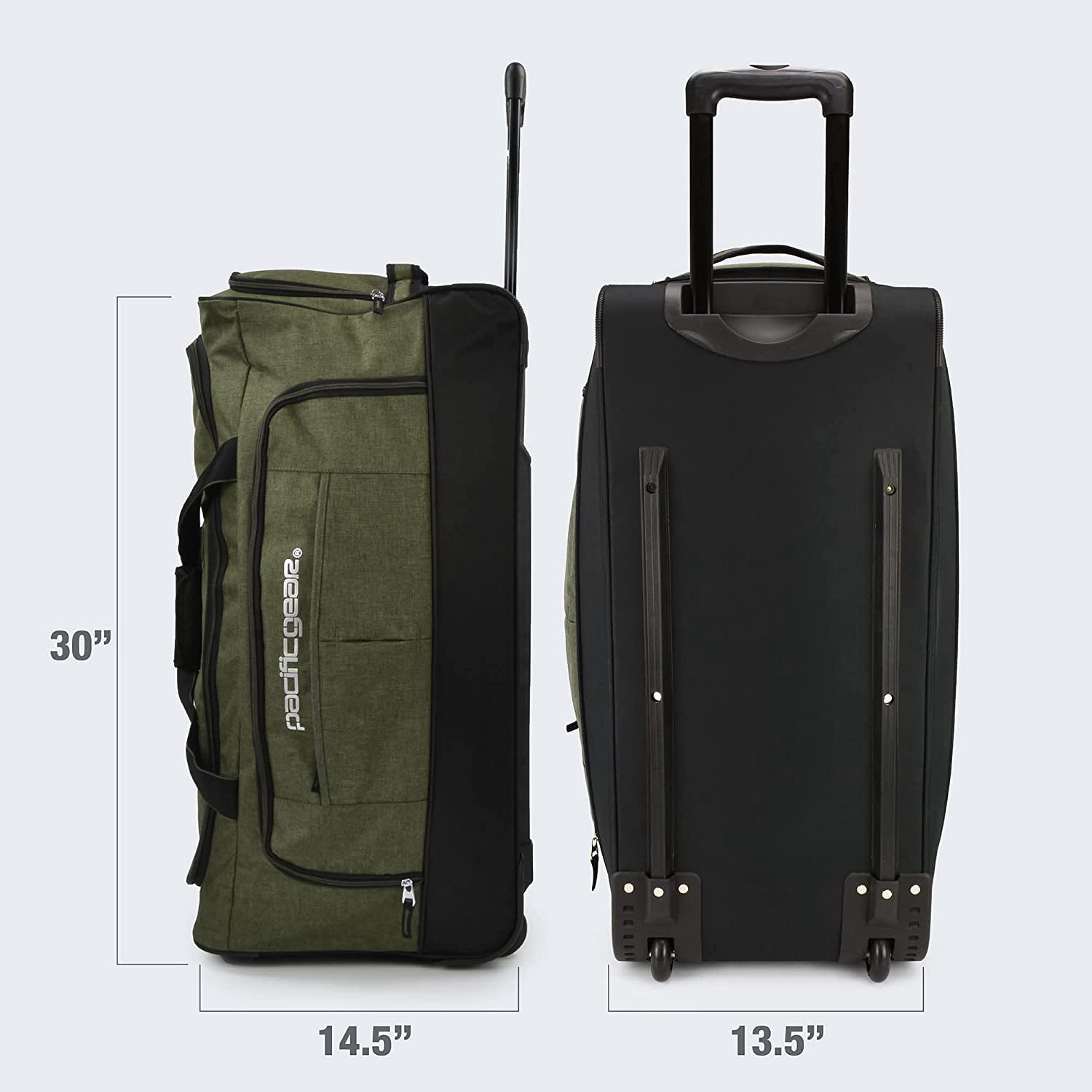 Pacific Gear Keystone 30" Rolling Duffel Bag with Wheels, Olive
