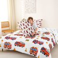 thumbnail image 4 of Manfei Cartoon Fire Truck Full Size Comforter Sets,Boys Toy Cars Print Bedding Comforter Set,White Red,Polkadot Reversible,3 Pieces,1 Comforter and 2 Pillowcases, 4 of 7