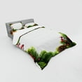 thumbnail image 2 of Ambesonne Christmas Bedding Set 4 Pcs, Xmas Frame Pine Cones, Queen, Green Brown Red, 2 of 2