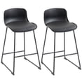thumbnail image 1 of HOMCOM Modern Bar Stools Set of 2, PU Leather Upholstered Barstools, Black, 1 of 10
