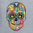 thumbnail image 5 of Wild Bobby Dean Russo Colorful Sugar Skull Streetwear Women Graphic Long Sleeve Tee, Heather Grey, X-Large, 5 of 5