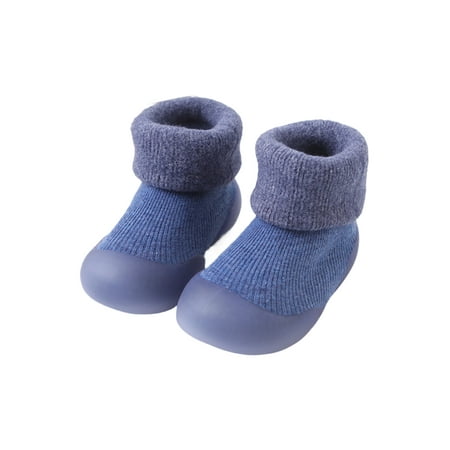 

Crocowalk Newborn Crib Boots Anti Collision Floor Shoes Prewalker Sock Boot Breathable Soft Sole First Walker Shoe Baby Comfortable Pull On Slipper Booties Blue 8C