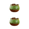 thumbnail image 4 of Injueey Maceta de cerámica hecha a mano, macetas para plantas en maceta, orificio de drenaje, soporte para bonsái, adornos de escritorio, Type3 NO3, 4 of 6