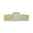 thumbnail image 2 of DGOLD 10kt Yellow Gold Round White Diamond Cluster Bridal Ring for Women (0.40 cttw), 2 of 4
