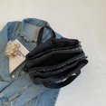 thumbnail image 3 of Bolsos Cruzados Bolso acolchado de algodón de invierno bandolera de mujer acolchado a rayas para fiesta (negro), 3 of 9