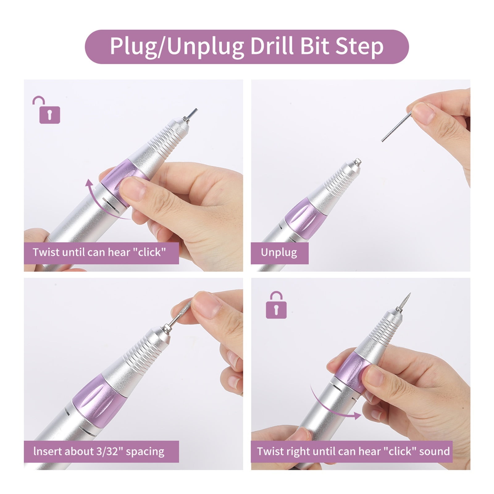 Nail Drill Machine, 35000RPM Pro Manicure Machine Manicure Pedicure Kit Electric File, Nail Art Tool