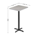 thumbnail image 4 of Flash Furniture 24'' x 30'' Gray Rectangular Laminate Table Top with Black 22 x 22 "X" Style Bar Height Base, 4 of 8