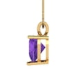 thumbnail image 3 of 2 ct Brilliant Heart Cut Solitaire Natural Amethyst 14k Yellow Solid Gold Everyday Affordable Designer Necklace Pendant with 16" Chain, 3 of 6