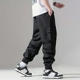 thumbnail image 6 of Cargo Joggers for Men 2025 Mid Elastic Waist Drawstring Durable Casual Work Pants Sweatpants with Pockets Trousers, 6 of 7