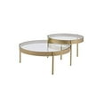 thumbnail image 2 of Acme Furniture Andover Table de Nidification, Verre Clair et Or, 2 of 12