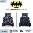 thumbnail image 2 of Juego de ropa de cama Franco Batman, tamaño doble, con edredón y sábanas, 2 of 6