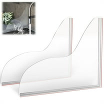 2 Pcs Waterproof Acrylic Splash Guards Easy Installation Clear Shower Water Guard Self-Adhesive Bathtub Corner to Keep Water in Shower for Home Bathroom By Scheam