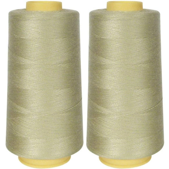 Sewing thread Polyester, Pack of 2 cones of 3000 m. SuperSew, quilting, serger thread. (2 cones, Beige 3638)