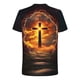 thumbnail image 3 of Blusa de Manga Corta para Hombres Impresión de Camiseta Cuello Redondo Top de Moda de Manga Corta, 3 of 8