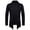 Black, variant on Men Pocket Solid Cardigan Turndown Casual Polyester Sweater Slim Fit Jacket