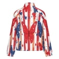 thumbnail image 6 of Jackets for Women Winter Coat Jackets Flannel Stand Collar Jacket(America Flag Butterfly,Size:S-4XL), 6 of 7