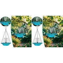 2PCS Solar Powered Bird Bath Fountain & Hummingbird Feeder 2-in-1 Outdoor Hanging Bird Bath for Garden, Backyard, Patio - Automatic Water Fountain for Small Birds with Solar Panel - Weather Resistant