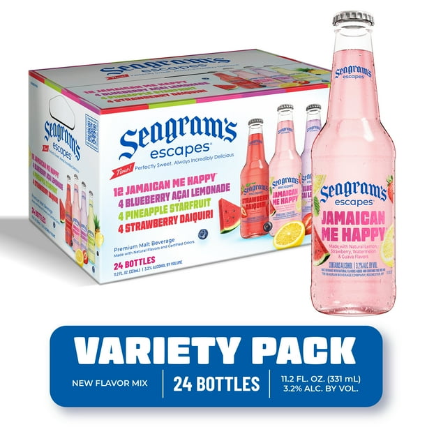 Seagram's Escapes Variety Pack, Flavored Malt Beverage, 24 Pack, 11.2 fl. oz. Bottles