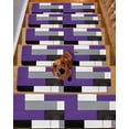 thumbnail image 2 of Stair Treads for Wooden Steps, Purple Grey Peel and Stick Stair Treads with Reusable Adhesive, Modern Purple Geometric Non Slip Indoor Stairs Runner Rugs Mats for Elders Dogs 8"x30" 7PCS, 2 of 7