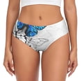 thumbnail image 1 of Fotbe Blue Flying Butterflies Calzones Estampados para Mujer – Ropa Interior de Algodón, Cómoda, Suave y Elástica-4X-Large, 1 of 6