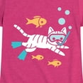 thumbnail image 3 of Instant Message - Snorkel Cat - Toddler & Youth Girls Short Sleeve Graphic T-Shirt, 3 of 6