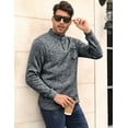 thumbnail image 6 of Men's Long Sleeve Henley Fleece Sweatshirt - 2-Button Placket - Comfortable Cotton Blend for All Seasons, 6 of 9