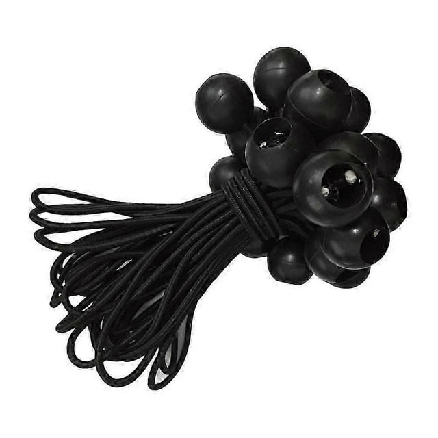 Tie Down Elastic Cord High Elastic Ball Tent Strapping Camping Accessories Black 15cm For Outdoor Activities 25Pcs