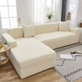 thumbnail image 1 of CHOK 2024 Plush Sectional Couch Cover   Stretch L Shape Sofa Covers For Sectional Sofa Set  L Shape Couch Protector Chaise Lounge Covers For Dogs Kids-Gray-1 Seater, 1 of 9