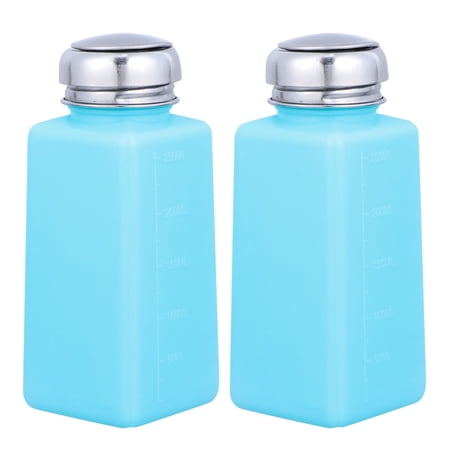 FELTECHELECTR Liquid Press Bottles Liquid Push Down Pump Dispenser Blue Glass 2Pcs