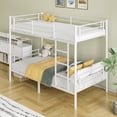 thumbnail image 3 of Capri Metal Twin over Twin Bunk Bed, Noise Free, Heavy-duty, 400 lbs Capacity, White, 3 of 11