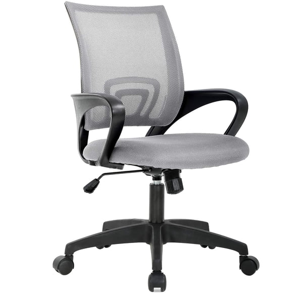 Silla de oficina BestOffice ergonómica con respaldo medio, giratoria, gris