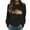 Black, variant on Wang6 Womens Thanksgiving Graphic Sweatshirts Trendy Thankful Letter Printed Long Sleeve Crew Neck Pullovers Comfy Fall Loose Fit Solid Tshirts Tops White XL