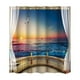 thumbnail image 1 of Cortina de ducha de 180x180 cm con agujeros, impermeable, con estampado digital. Oceano, 1 of 7