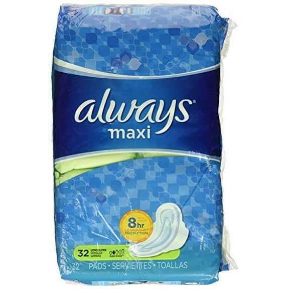 Always Maxi Lng Supr W/Wn Size 32ct Always Maxi Long Super W/Wings 32ct (Pack of 24)