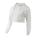 thumbnail image 2 of A2Y Women's Solid Cropped Cut Off Hooded Pullover Sweatshirt White L, 2 of 5