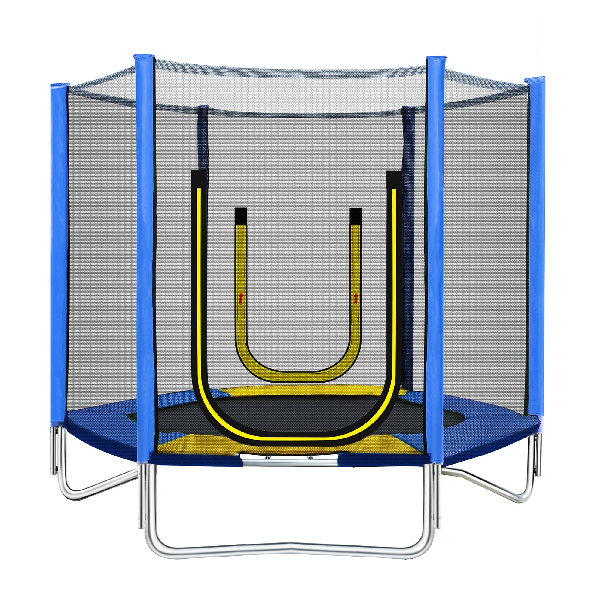 BTYMWAY 7ft Trampoline for Kids, Children's Trampoline Outdoor, Small Trampoline with Slide and Ladder, Recreational Trampoline for Backyard, Outside Toys for Kids with Safety Enclosure Net