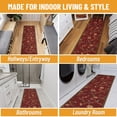 thumbnail image 4 of Ottomanson Extra Long Runner Rug 1'10.5" x 39' – Non-Slip Low Pile Hallway Carpet, Floral Red, 4 of 7