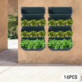 thumbnail image 6 of Vertical Wall Planter, Wall-Mounted Living Garden Planter with 16 Plastic Pots Stackable Wall Hanging Flower Pot Clasp Design for Vegetables Flowers (Army Green 16), 6 of 7