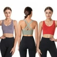 thumbnail image 3 of KOERIM Cross Back Strap Sports Bras for Women,3Pack Breathable Strappy Criss Cross Cropped Bras for Yoga Workout Fitness Low Impact, 3 of 8