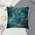 thumbnail image 2 of Acheng Gold and Blue Abstract Art Plush Pillowcase 1 Piece White, 2 of 5