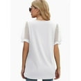 thumbnail image 3 of Womens Summer Casual Shirts Short Sleeve Tunic V Neck Trendy Blouses Tops, 3 of 5