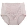 thumbnail image 2 of loopsun Womens Briefs,Women's Solid Lace Plus Size High Waist Leak Proof Cotton Crotch Shorts Underwear Panties, 2 of 2