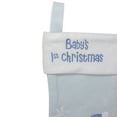 thumbnail image 3 of Northlight Baby's 1st Christmas Embroidered Teddy Bear Stocking - 19" - Blue and White, 3 of 4