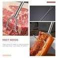 thumbnail image 3 of Meat Hook BBQ Food Turner Holder Wood Stainless Steel Butcher Hanging Hooks 2 Pcs, 3 of 6